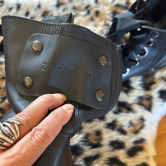 Zadig & Voltaire Black Combat Boots | Size 37 (US–7) - Picture 3 of 4